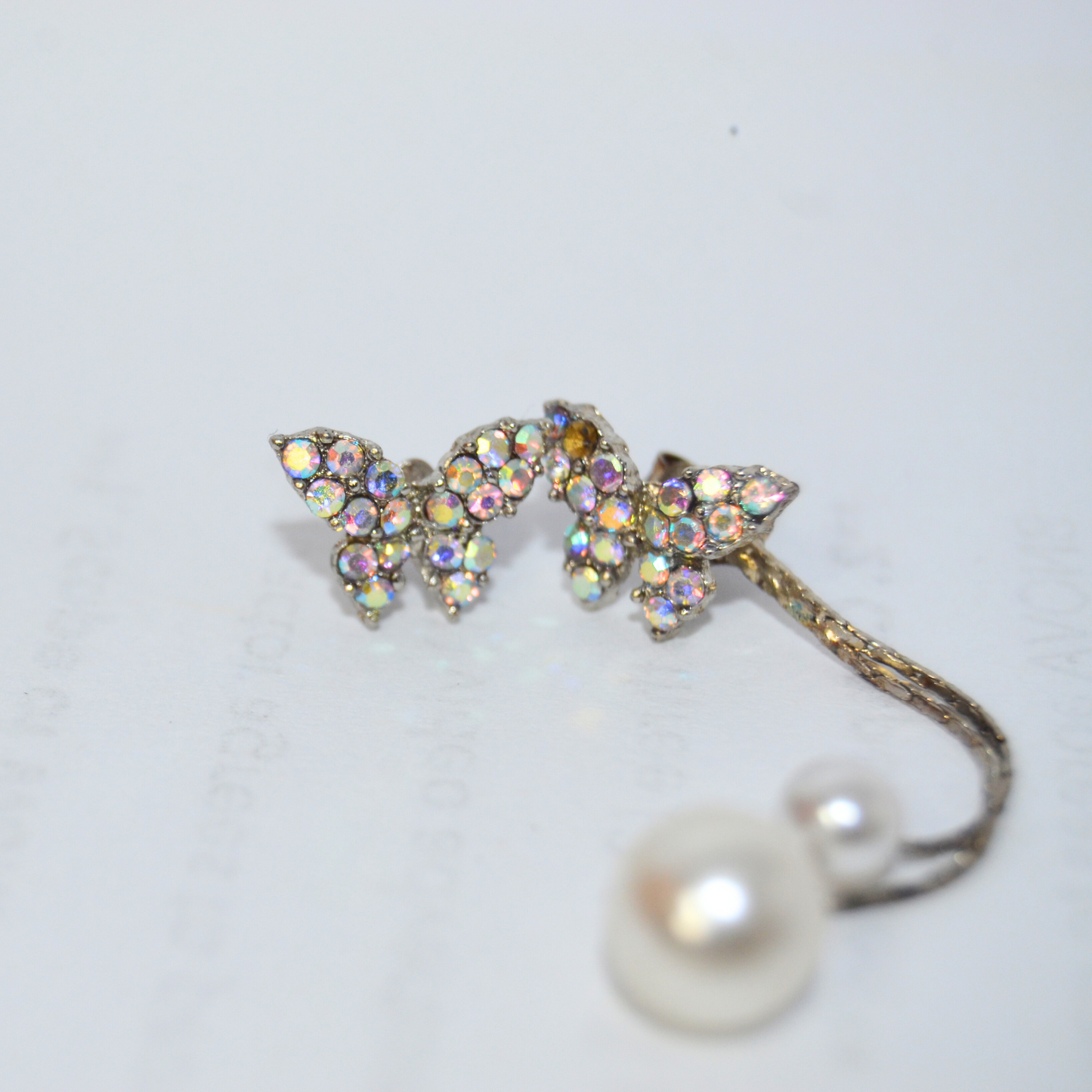 Butterfly Pearl Drop Earrings