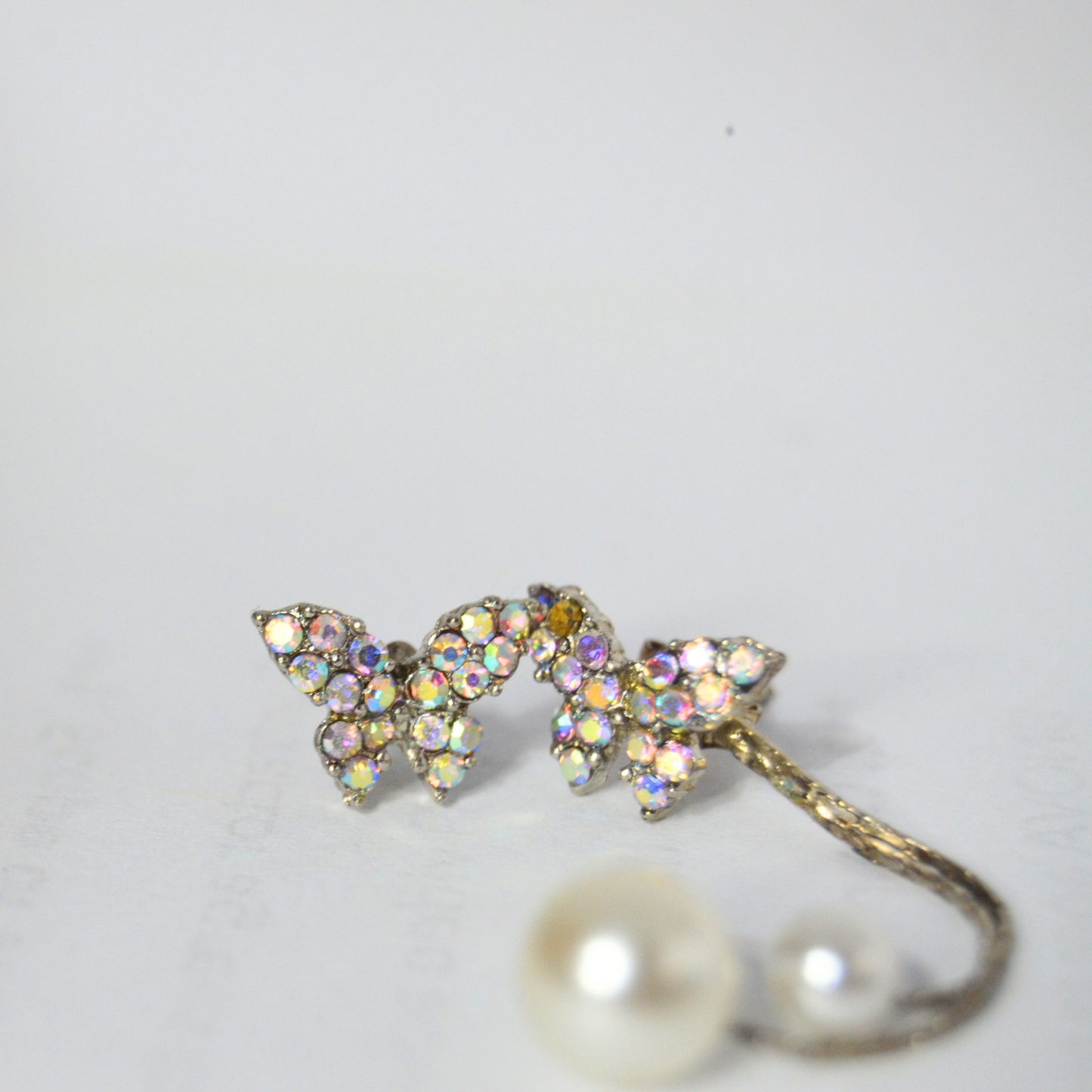 Butterfly Pearl Drop Earrings